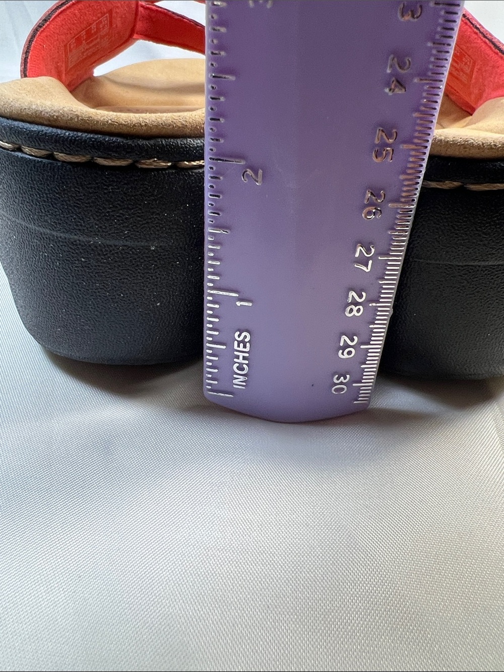 Clarks Coral Red Multi-Strap Slide Sandals - Picture 8 of 11